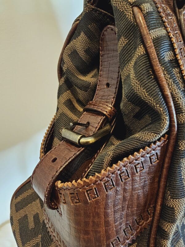 A close up of the strap on a bag