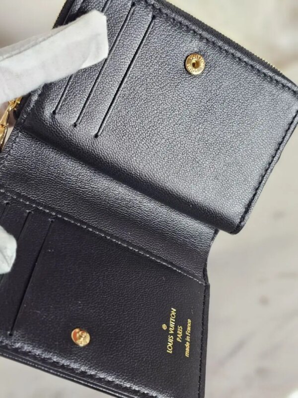 A close up of the inside of a wallet