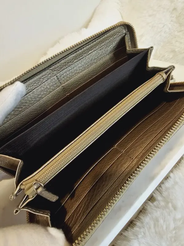 A close up of the inside of a wallet