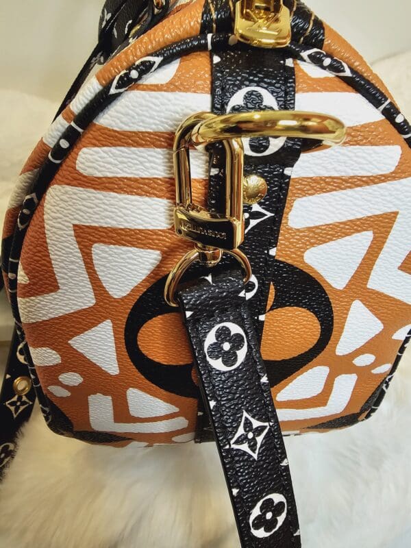 A close up of the strap on a bag